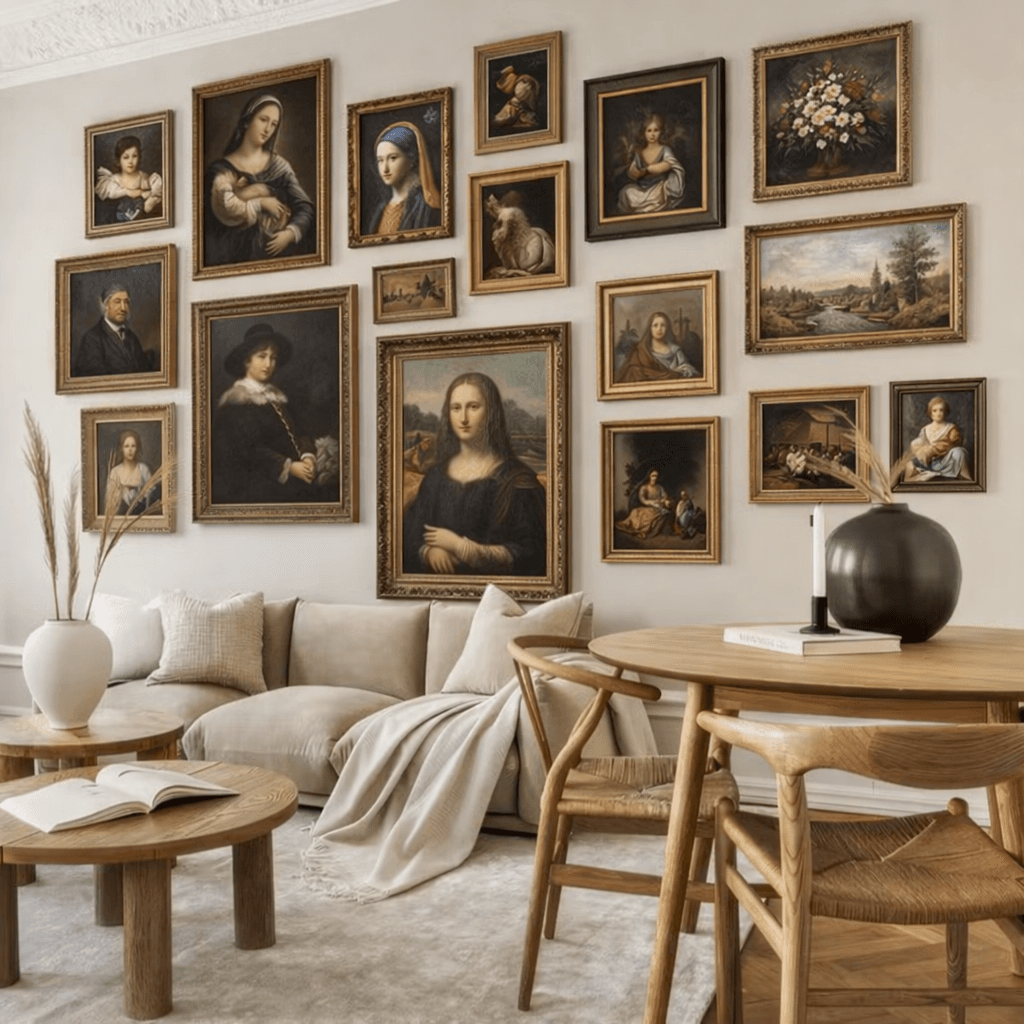 Gallery Interior with Artworks